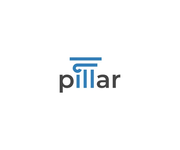 Шаблон Pillar Logo Векторный Дизайн Колонн Столичная Архитектура — стоковый вектор