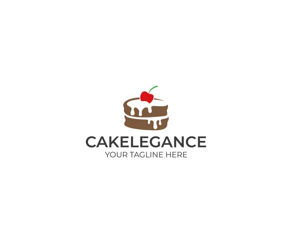 Cake Logo Template Food Vector Design Baking Illustration — Stock Vector