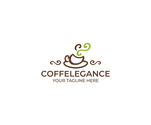 Xícara Café Logotipo Modelo Beba Vector Design Ilustração Alimentos — Vetor de Stock