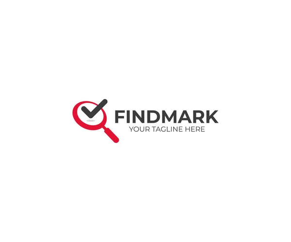 Loupe Check Mark Logo Template Magnifier Tick Vector Design Search — Stock Vector