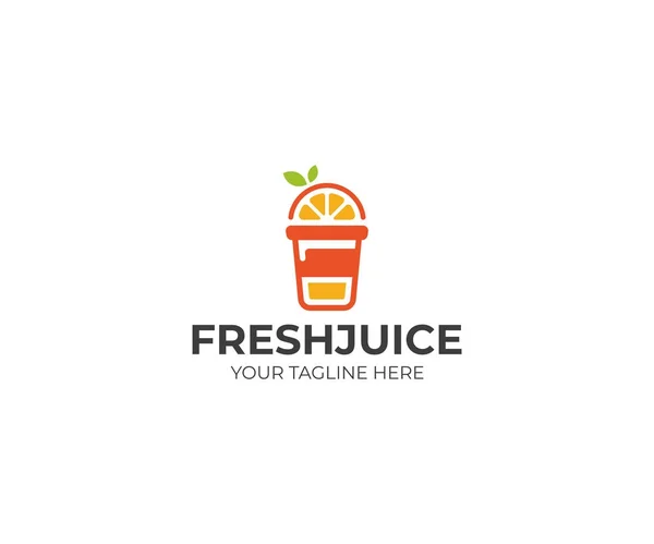 Σχεδιασμός Λογότυπου Χυμό Πορτοκαλιού Σχεδιασμός Διάνυσμα Ποτό Χυμό Εικονογράφηση Φρούτων — Διανυσματικό Αρχείο