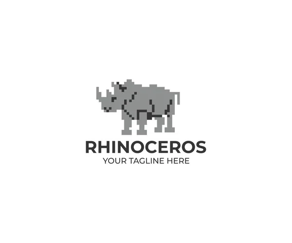 Modelo Logotipo Rhinoceros Rhino Vector Design Ilustração Animal — Vetor de Stock