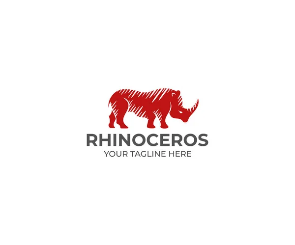 Modèle Logo Rhino Rhinoceros Vector Design Illustration Animale — Image vectorielle