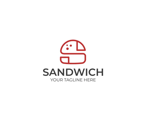 Letter Burger Logo Template Hamburger Vector Design Fast Food Illustration — Stock Vector