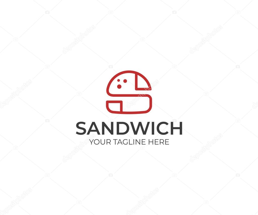 Letter S Burger Logo Template. Hamburger Vector Design. Fast Food Illustration