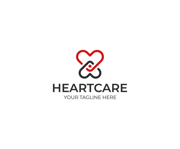 Kalp Insanlar Logo Şablonu Simge Vektör Tasarım Seviyorum Tıbbi Illüstrasyon — Stok Vektör