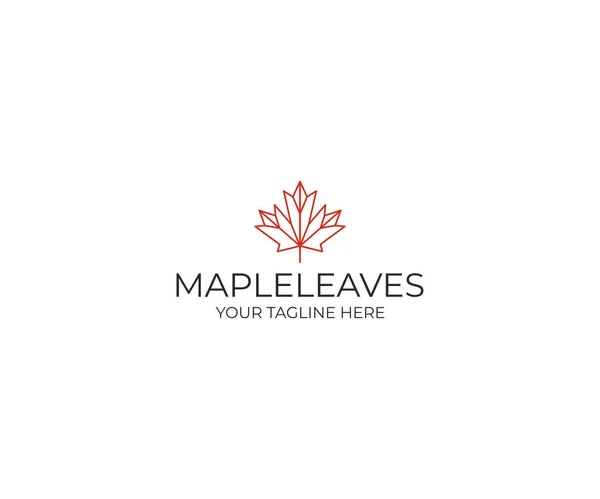 Maple Leaf Logó Sablonja Geometriai Őszi Levél Vector Design Növényi — Stock Vector