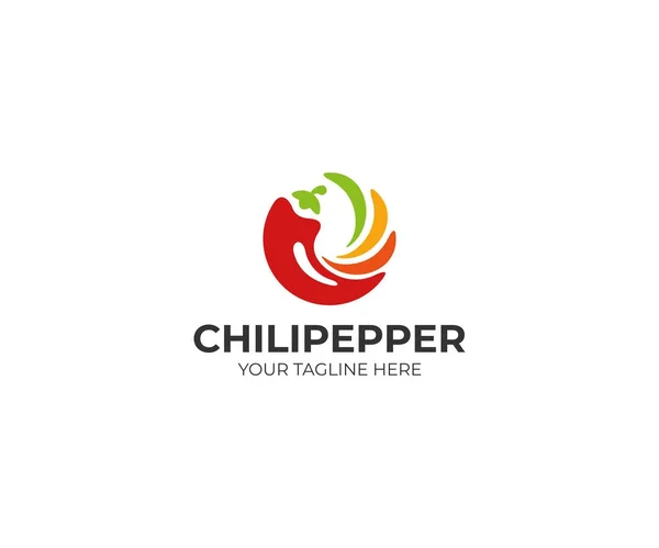 Chili Peper Logo Sjabloon Kruidige Groenten Vector Design Voedsel Illustratie — Stockvector