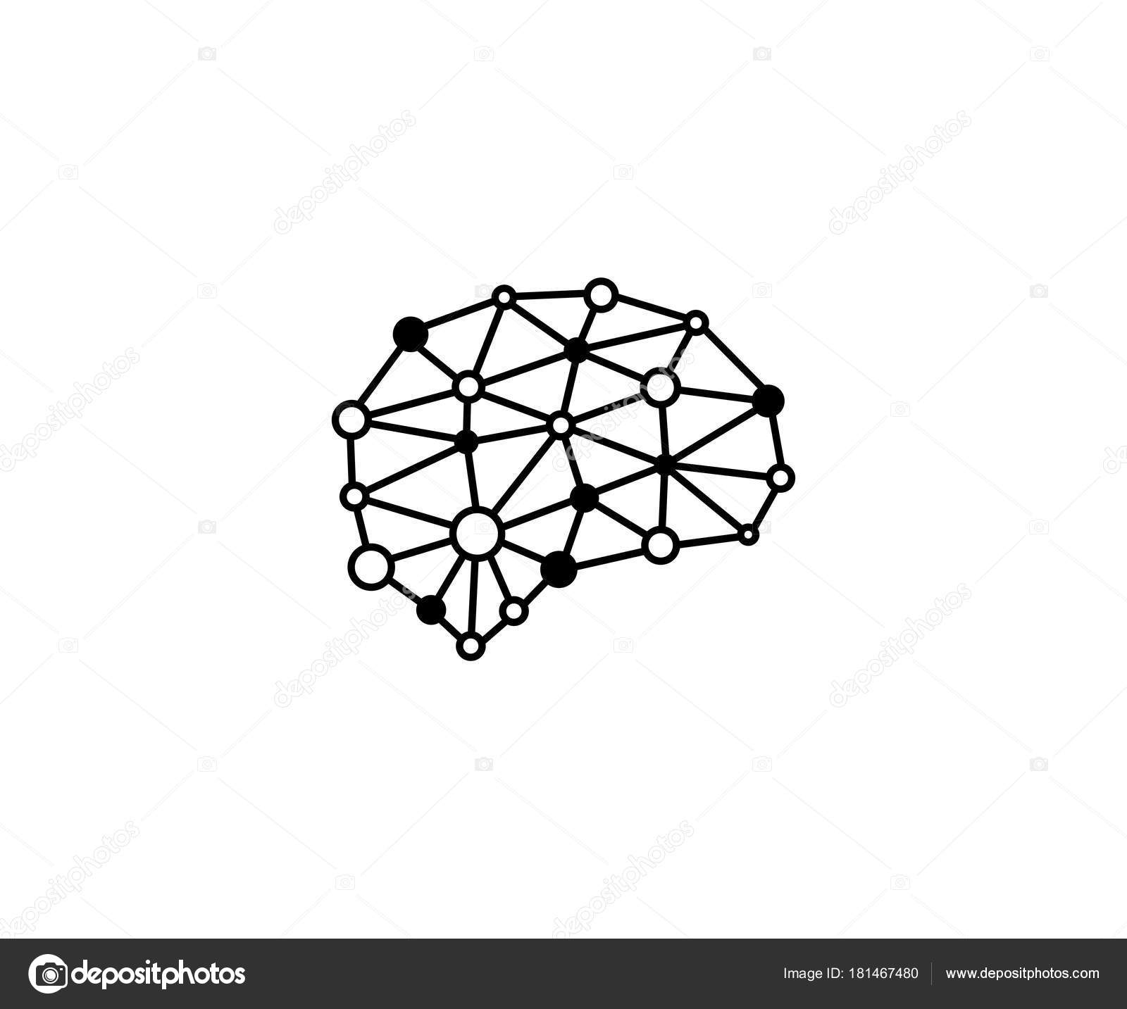 Brain Blockchain Logo Template Black Neuronal Digital Communication Vector Design Vector Image By C Artsterdam Vector Stock