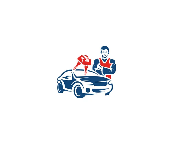 Car key service logo template. Auto key locksmith vector design. Workshop illustration — Stock Illustration Car Key Service Logo Template Auto Key Locksmith Vector Design Royalty Free Stock Vectors