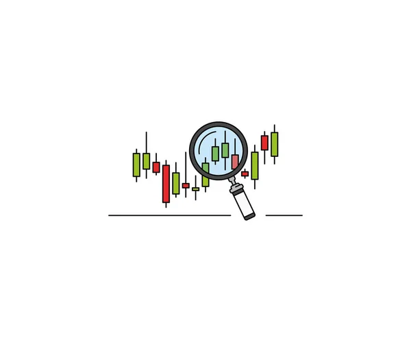 Forex Markt Onderzoek Conceptuele Pictogram Forex Grafiek Vector Design Forex — Stockvector