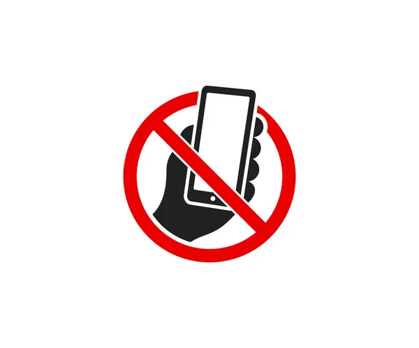 Smartphone Zákazu Označení Logo Šablona Zakázáno Používat Mobilní Telefon Vektorová — Stockový vektor