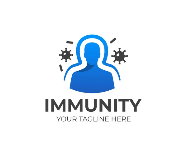 Bağışıklık Sistemi Logo Şablonu Nsan Bağışıklık Sistemi Vektör Tasarımı Virüs — Stok Vektör