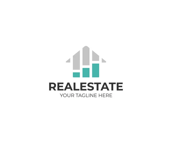 Housing Market Logo Template Real Estate Stock Market Vector Design — Stock Vector
