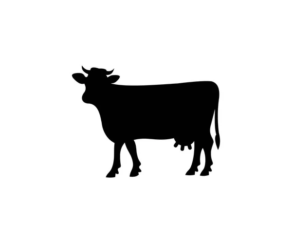 Silhouette Vache Design Vectoriel Animaux Animaux Compagnie Bétail Ferme Agriculture — Image vectorielle