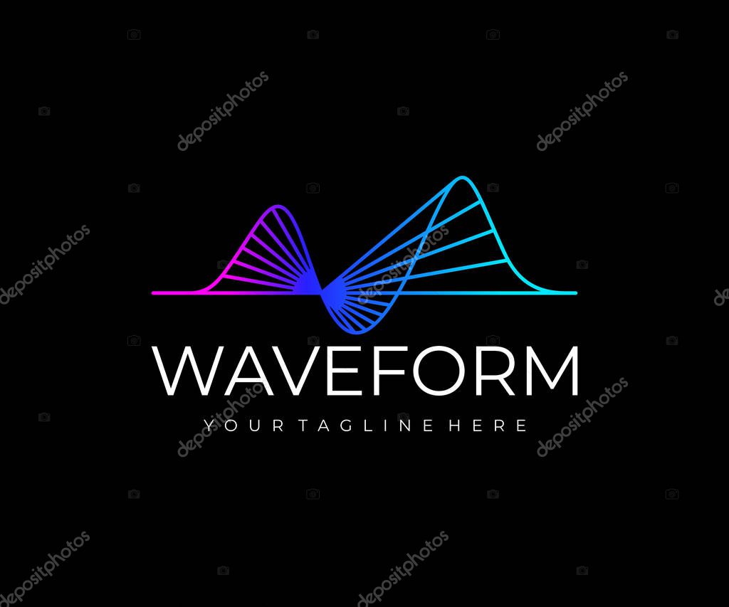 Sound wave logo design. Music waveform vector design. Audio signal logotype