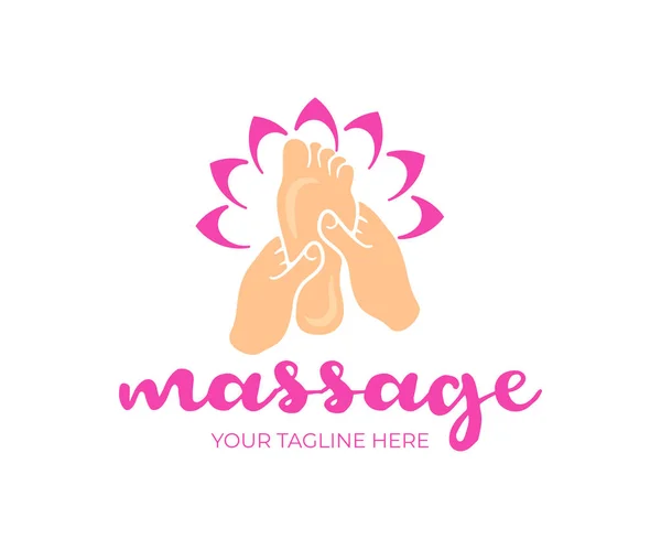 Fußreflexzonenmassage Massagetherapie Und Fußknöchelpflege Logo Design Gesundheitswesen Medizin Und Medizin — Stockvektor