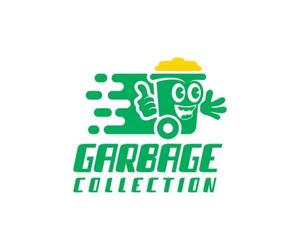 Collecte Des Ordures Lavage Des Poubelles Nettoyage Des Poubelles Logo — Image vectorielle