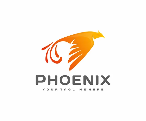 Phönix Vogel Logo Design Fliegende Feuervogel Vektor Design Brennendes Feuervogel — Stockvektor