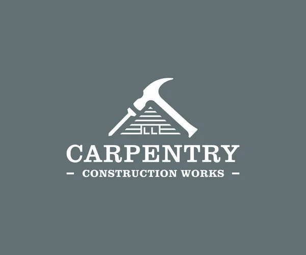 Diseño Del Logotipo Del Edificio Casa Diseño Vectores Servicios Carpintería — Vector de stock