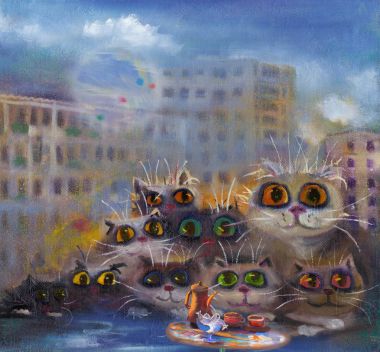 Cats parti sokak kafe