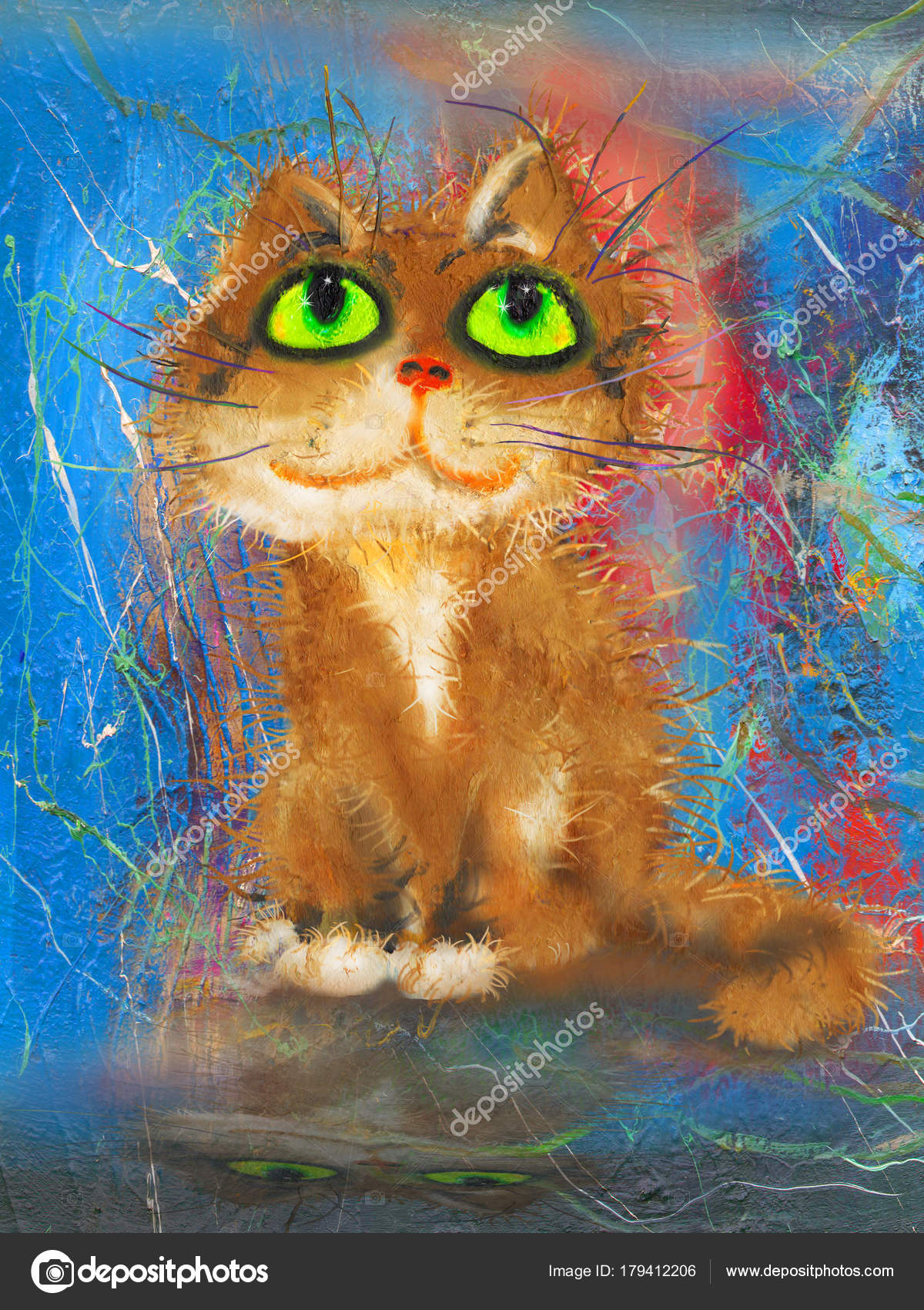Yeşil Gözlü Kahverengi Kedi Portresi Stok fotoğrafçılık ©kasyanovart