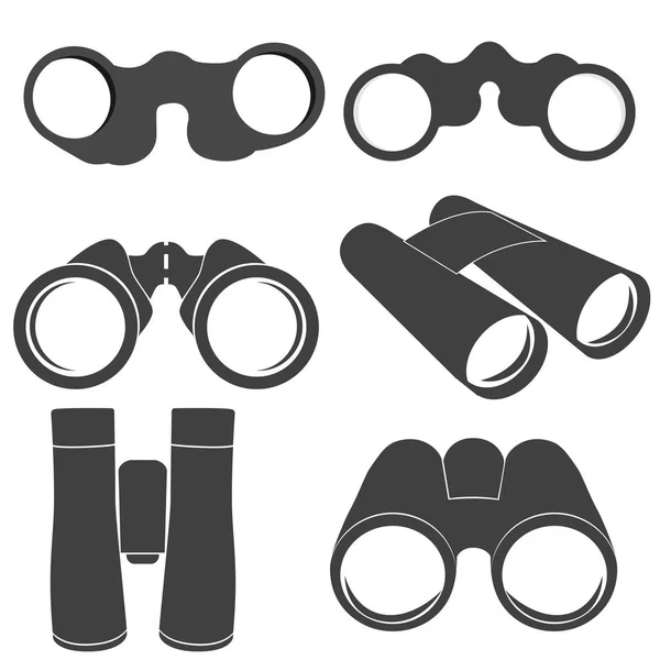 Binoculars icons silhouette — Stock Vector