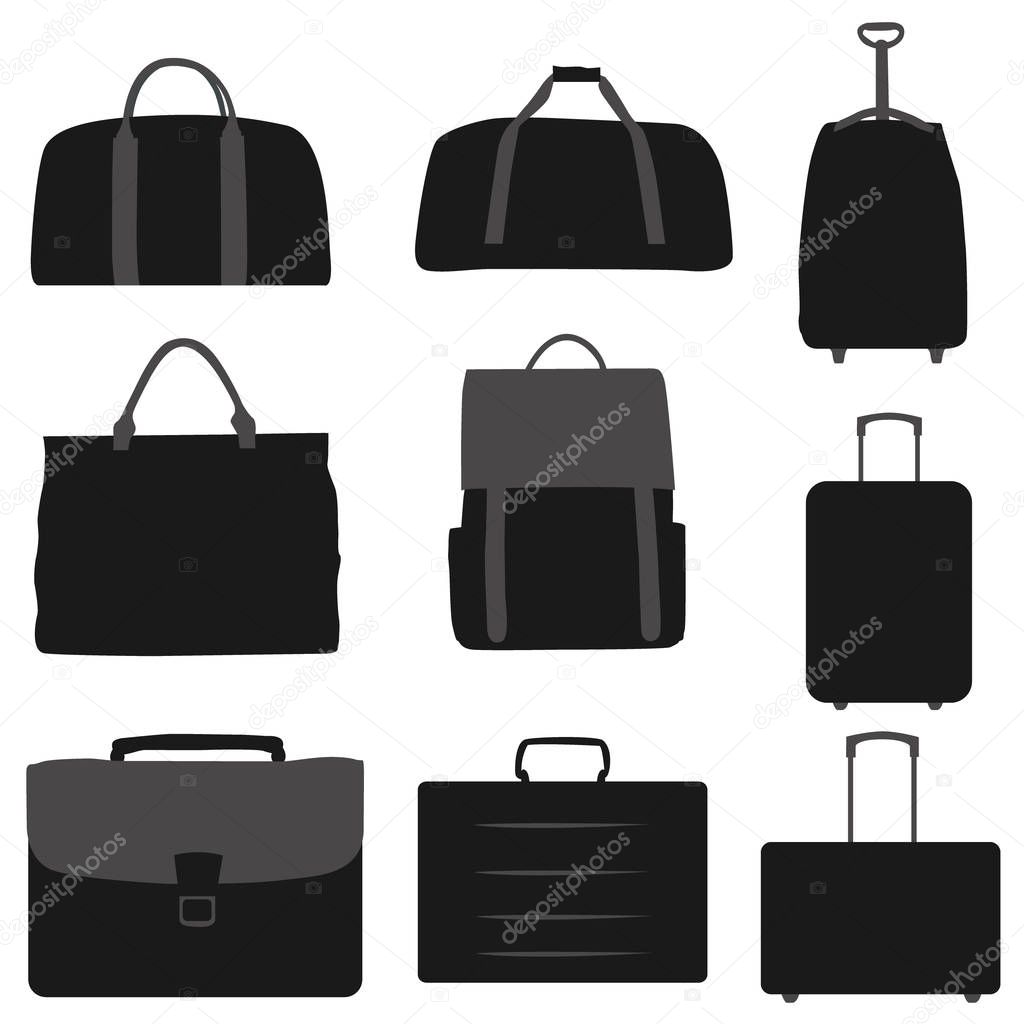 Bags icons silhouette