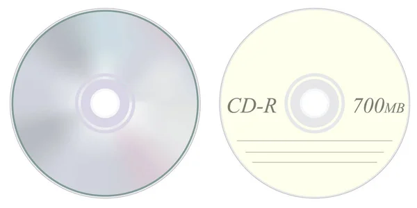 Συμπαγής δίσκος, μπροστά και πίσω — Διανυσματικό Αρχείο