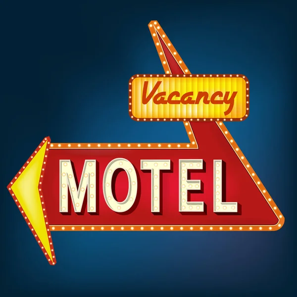 Parlayan motel işareti ile Işık Ampüller