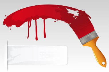 Boya fırça ve fırça darbesi