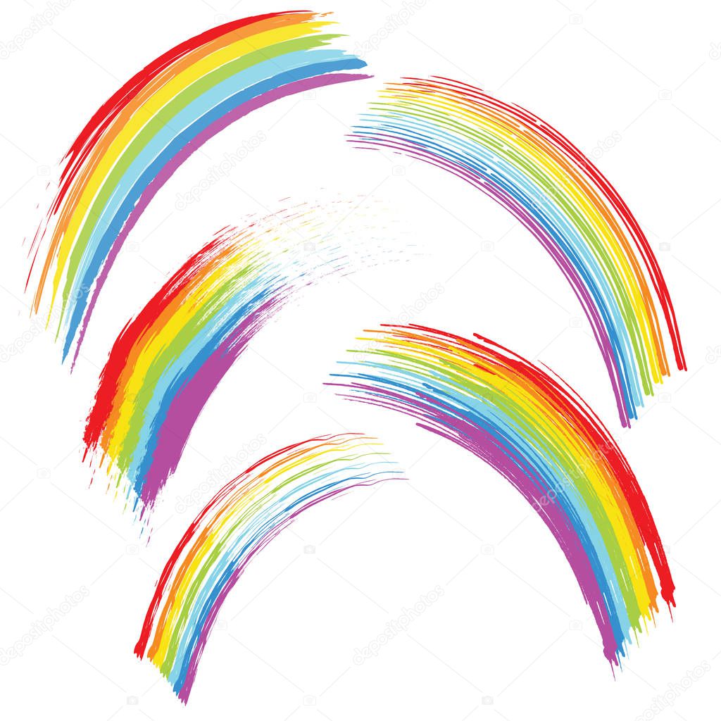 Rainbow color brush stroke