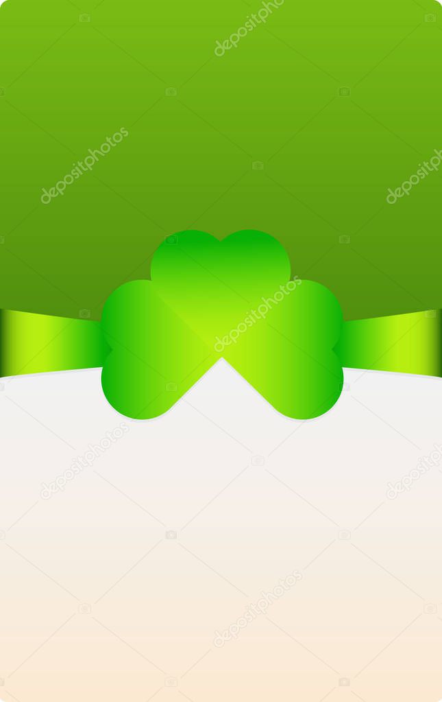 St Patrick Day card with shamrock