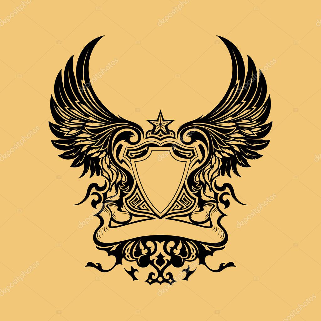 Wing shield logo design