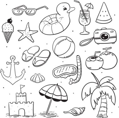 Plaj elementinin illüstrasyon vektörü