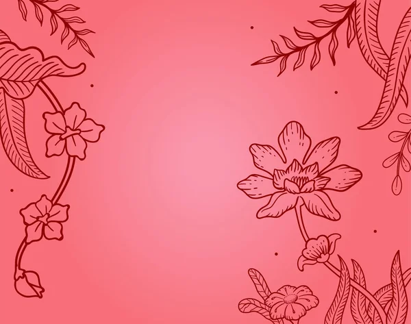 Ilustração Gráfico Vetorial Fundo Floral Desenhado Mão —  Vetores de Stock