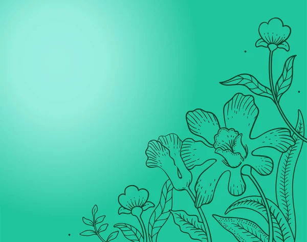 Ilustração Gráfico Vetorial Fundo Floral Desenhado Mão —  Vetores de Stock