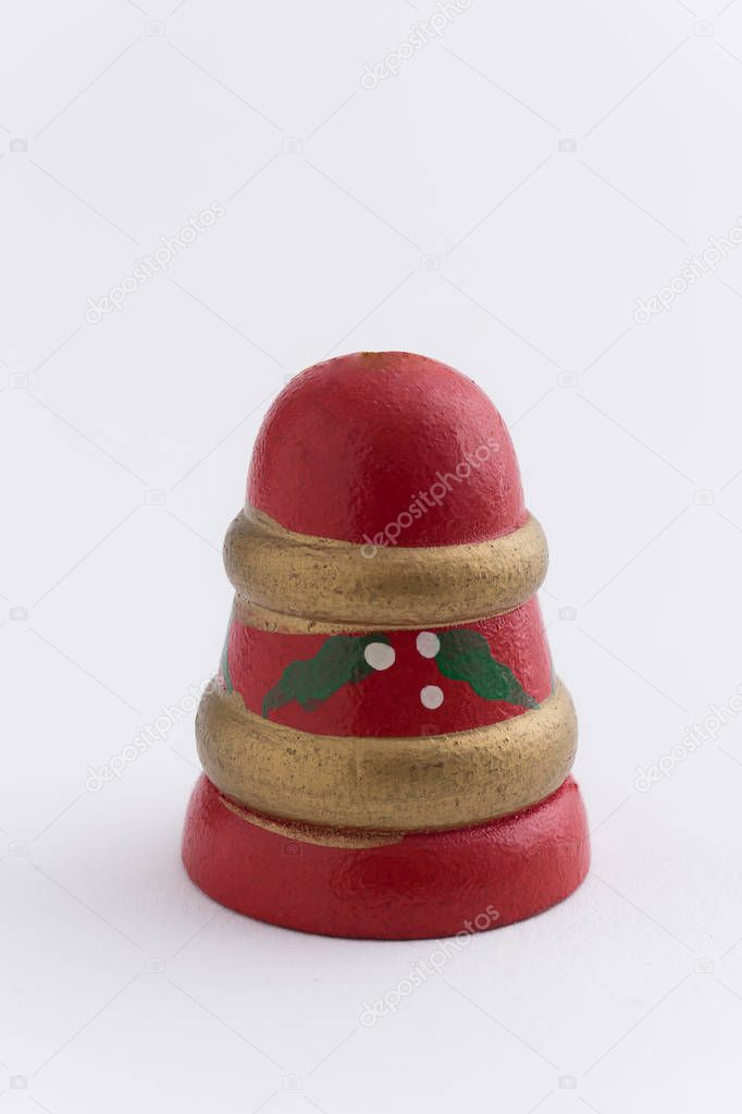 Vintage christmas bell over white background