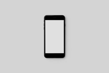 Beyaz arka plan üzerinde siyah Smartphone Mockup