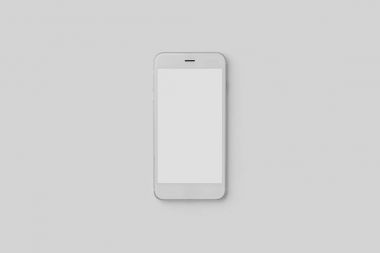 Beyaz arka plan üzerinde beyaz Smartphone Mockup