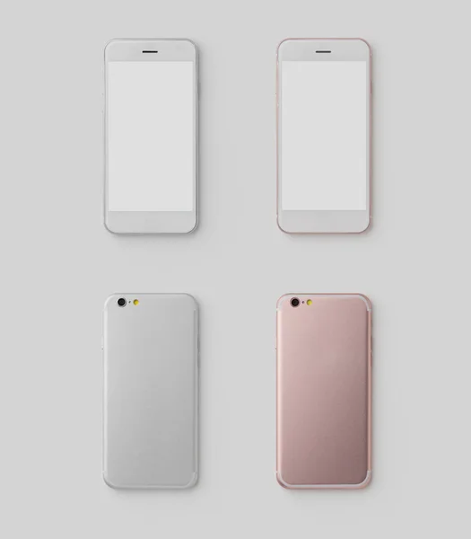 Múltiples maquetas de teléfonos inteligentes sobre fondo blanco — Foto de Stock