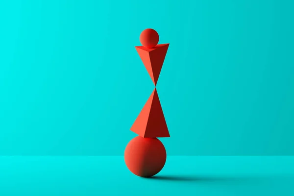 Geometric shapes in perfect balance - 3D Rendering — 스톡 사진