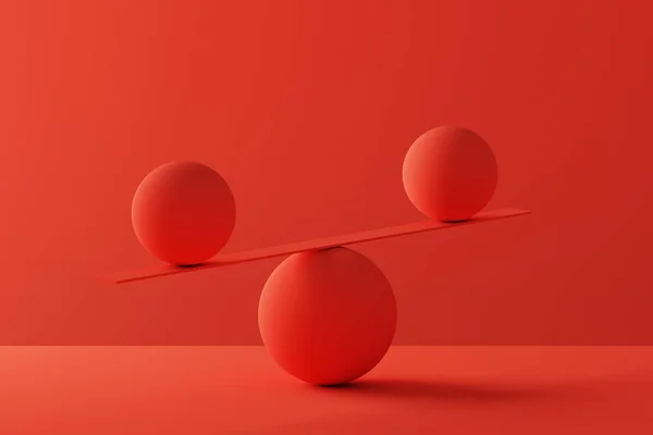Dos esferas en equilibrio - Renderizado 3D — Foto de Stock