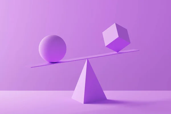 Formas geométricas en perfecto equilibrio - Renderizado 3D — Foto de Stock