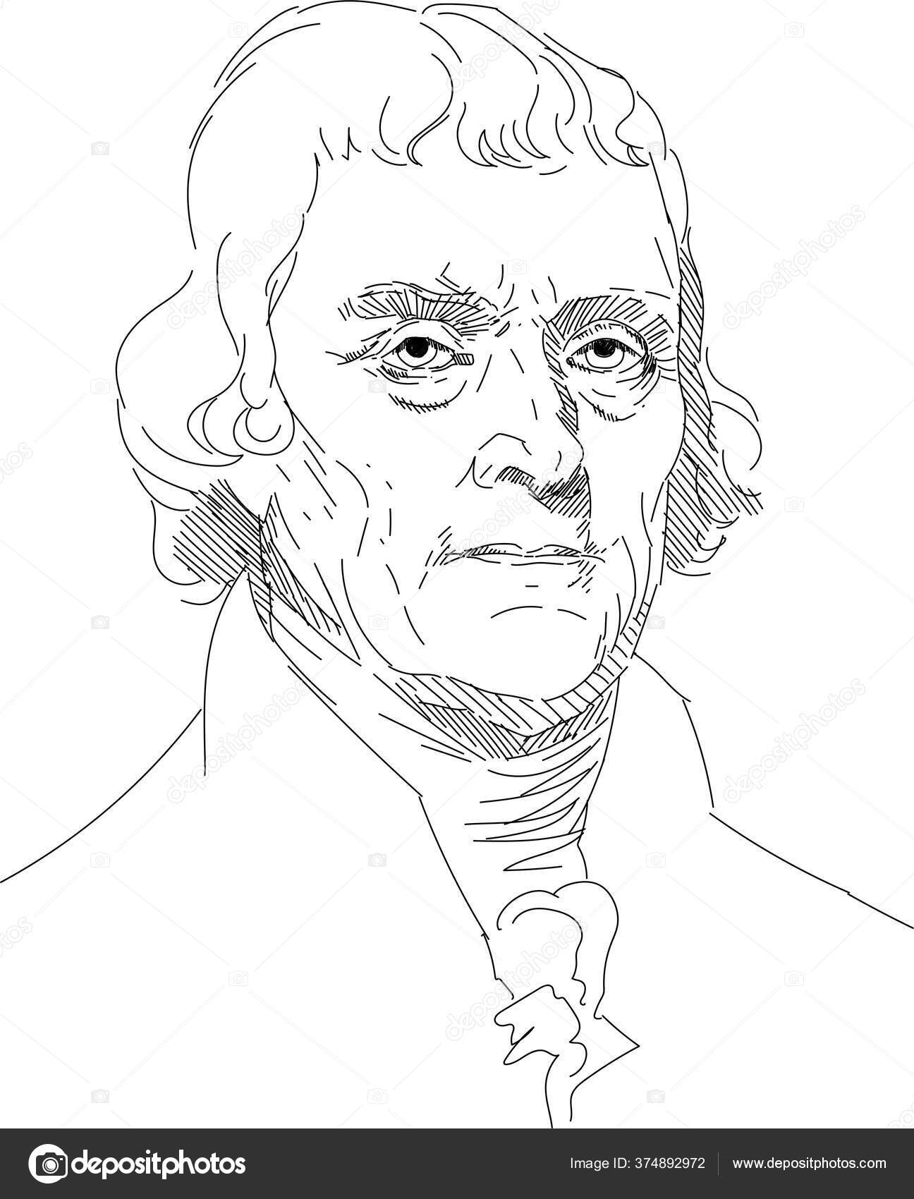 President Thomas Jefferson drawings  U S President drawing  How to draw  Thomas Jefferson easy  YouTube