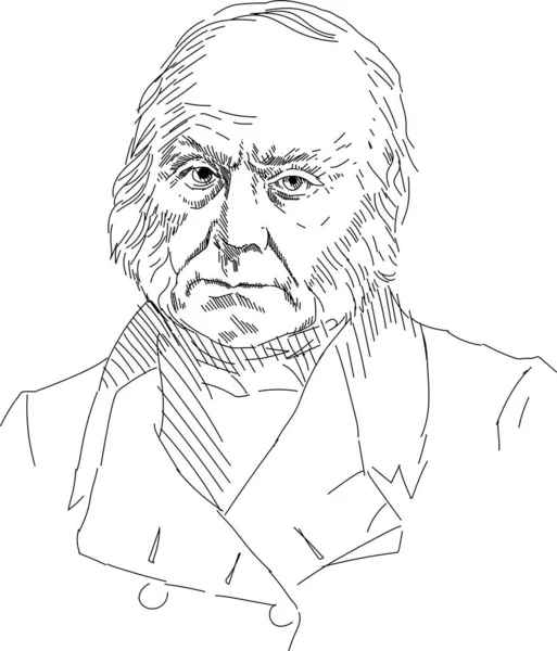 John Quincy Adams Sexto Presidente Los Estados Unidos — Vector de stock