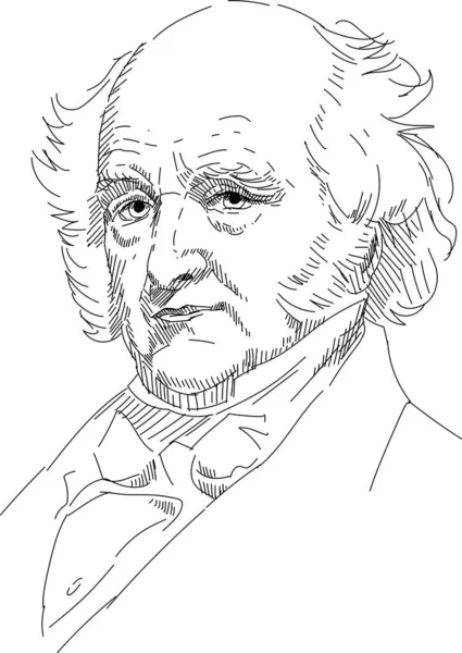 Martin Van Buren Achter Präsident Der Usa — Stockvektor