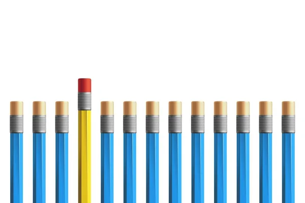 Crayon simple avec gomme fournitures de bureau Isolé — Image vectorielle