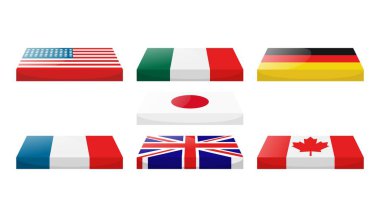 İzole büyük yedi perspektif bayrakları 