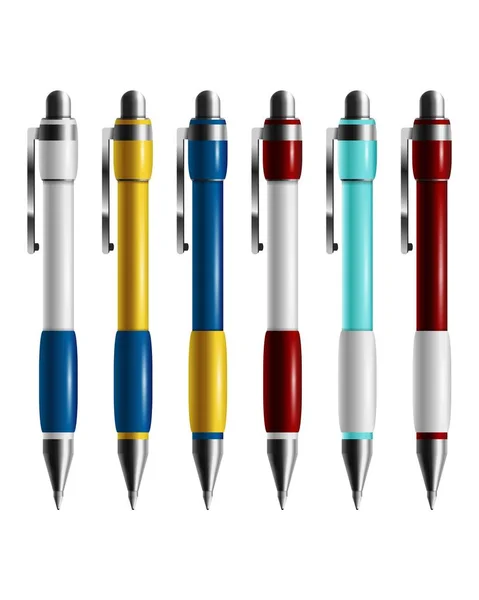 Set Pen material de escritório escrever solado — Vetor de Stock